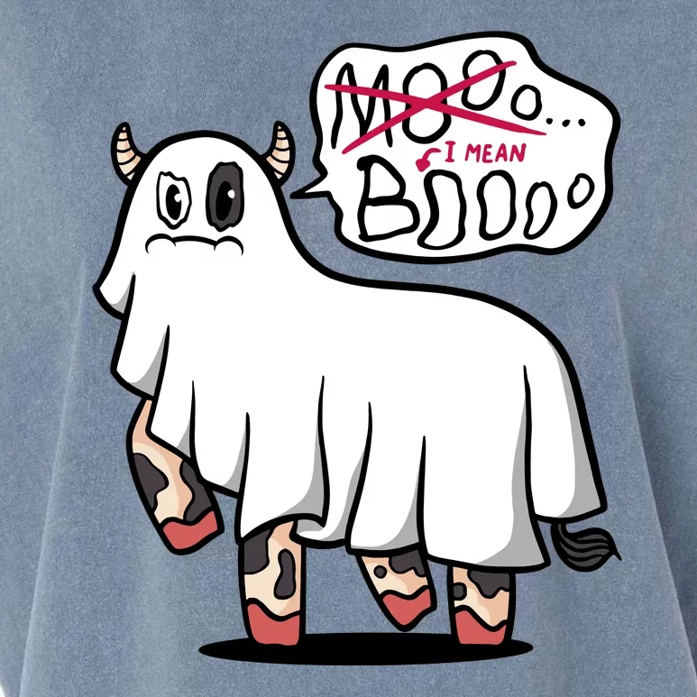 Ghost Cow Boo Funny Garment-Dyed Women's Muscle Tee