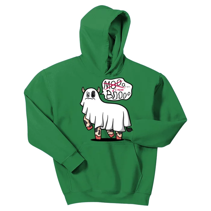 Ghost Cow Boo Funny Kids Hoodie