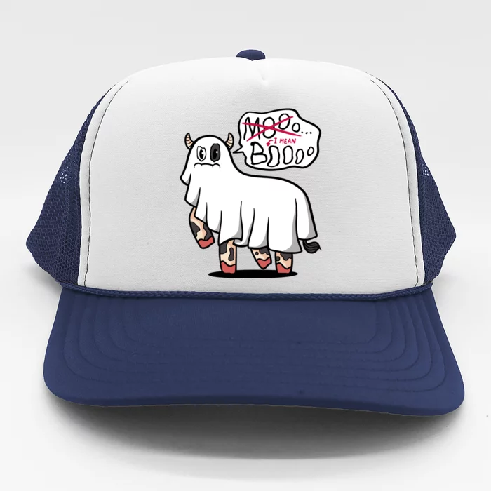 Ghost Cow Boo Funny Trucker Hat