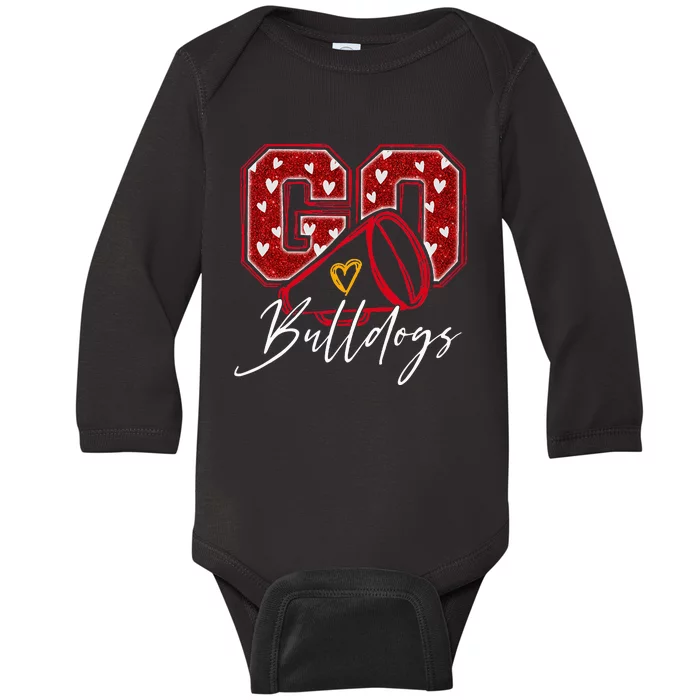 Go Cheer Bulldogs Name Athletic Sports Gift Baby Long Sleeve Bodysuit