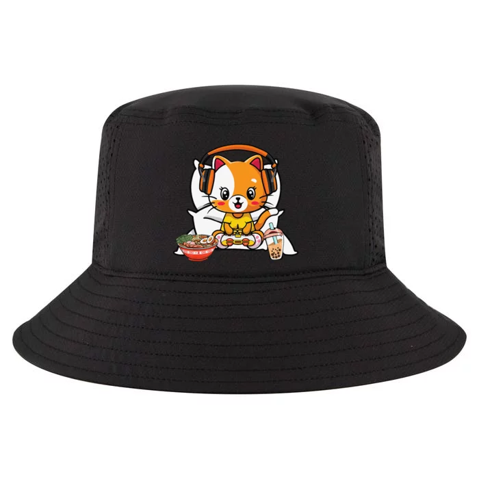 Gamer Cat Boba and Ra Kawaii Anime Neko Cool Comfort Performance Bucket Hat