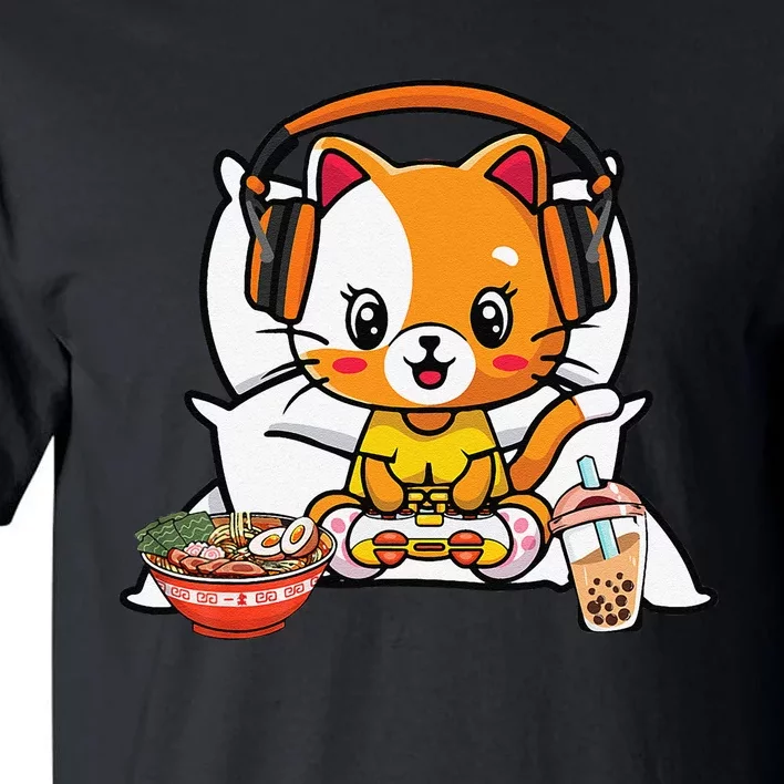 Gamer Cat Boba and Ra Kawaii Anime Neko Tall T-Shirt