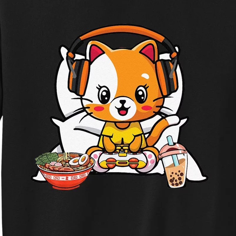 Gamer Cat Boba and Ra Kawaii Anime Neko Tall Sweatshirt