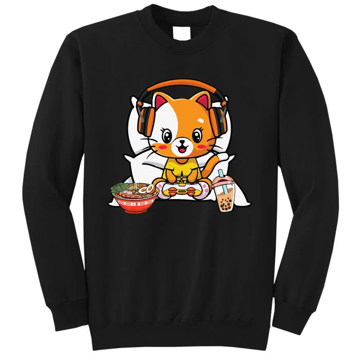 Gamer Cat Boba and Ra Kawaii Anime Neko Tall Sweatshirt