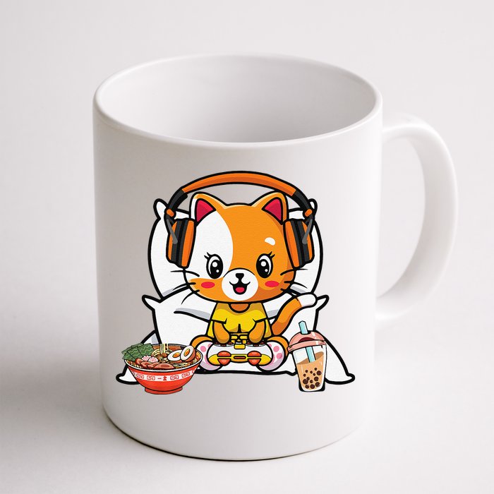 Gamer Cat Boba and Ra Kawaii Anime Neko Front & Back Coffee Mug