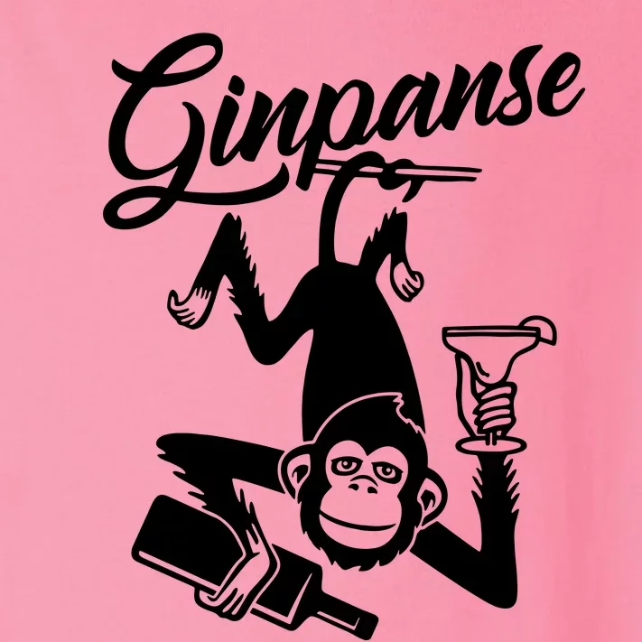 Ginpanse Chimpanzee Chimp Monkey Gin Drink Party Fun Comedy Toddler Long Sleeve Shirt