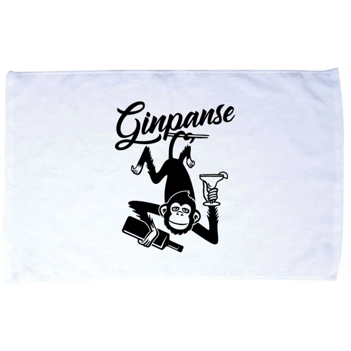 Ginpanse Chimpanzee Chimp Monkey Gin Drink Party Fun Comedy Microfiber Hand Towel