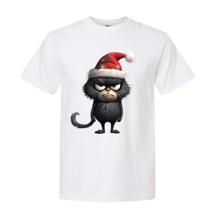 Grumpy Christmas Cat Garment-Dyed Heavyweight T-Shirt