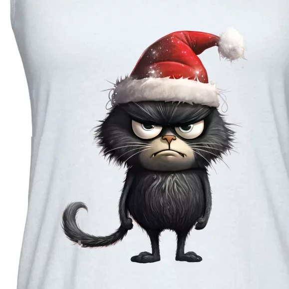 Grumpy Christmas Cat Ladies Essential Flowy Tank