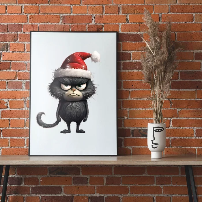 Grumpy Christmas Cat Poster