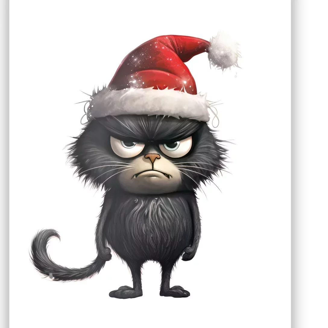 Grumpy Christmas Cat Poster