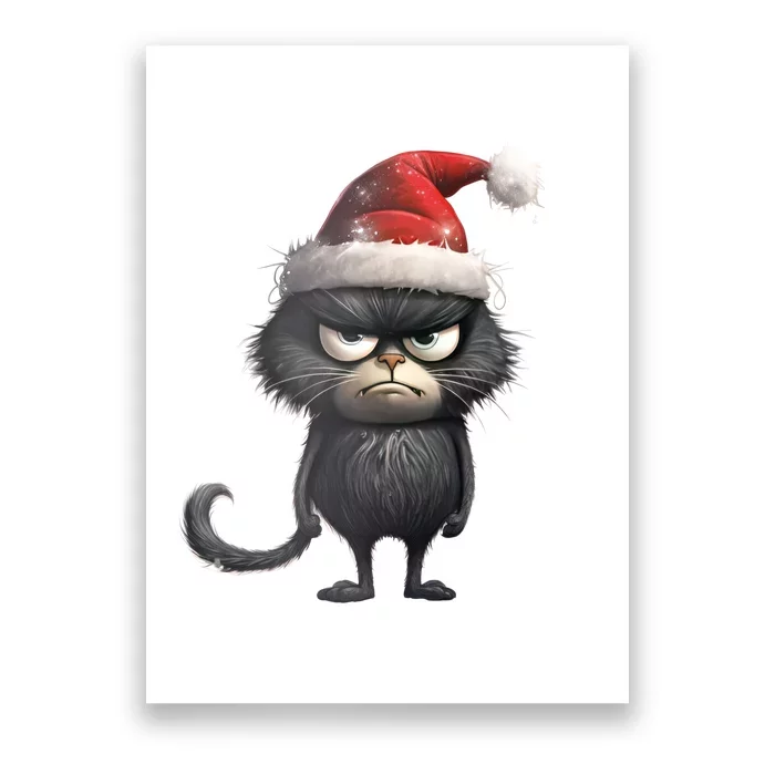 Grumpy Christmas Cat Poster