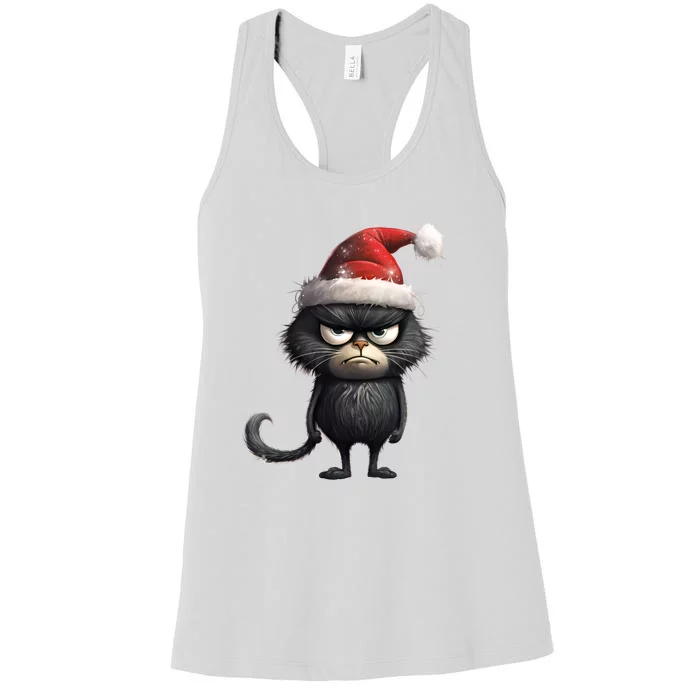 Grumpy Christmas Cat Women's Racerback Tank