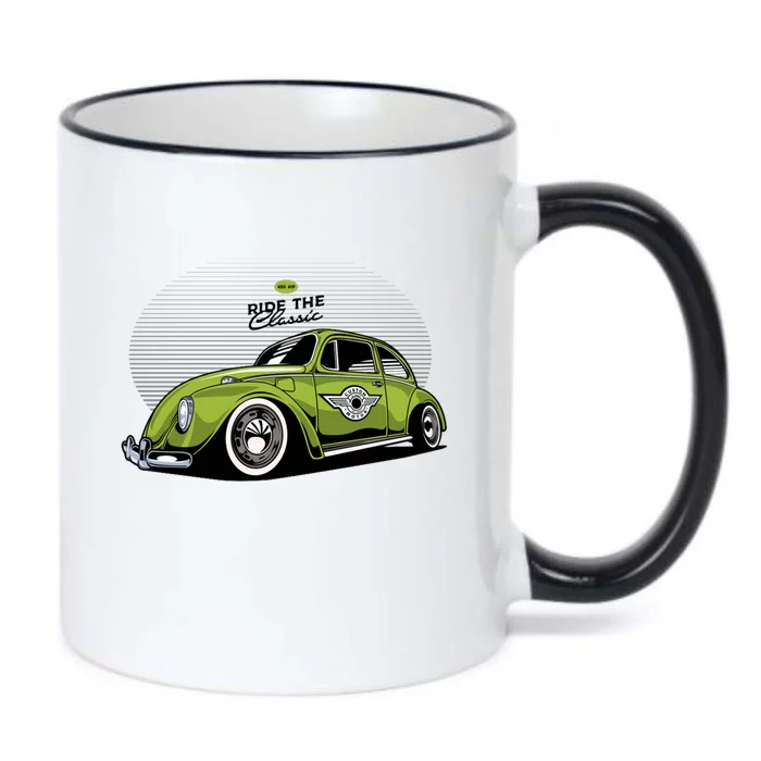 Green Classic Cars Black Color Changing Mug