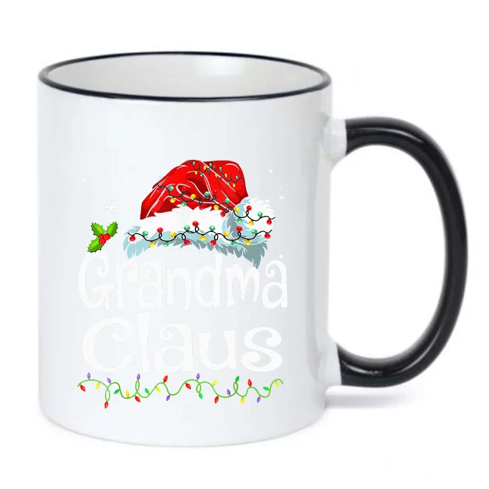 Grandma Claus Christmas Lights Family Matching Pajama Black Color Changing Mug