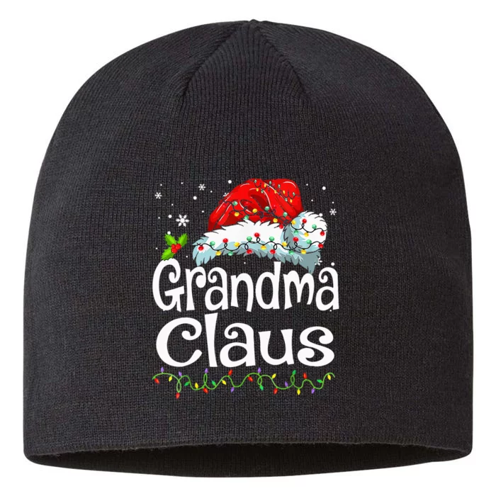 Grandma Claus Christmas Lights Family Matching Pajama 8 1/2in Sustainable Knit Beanie