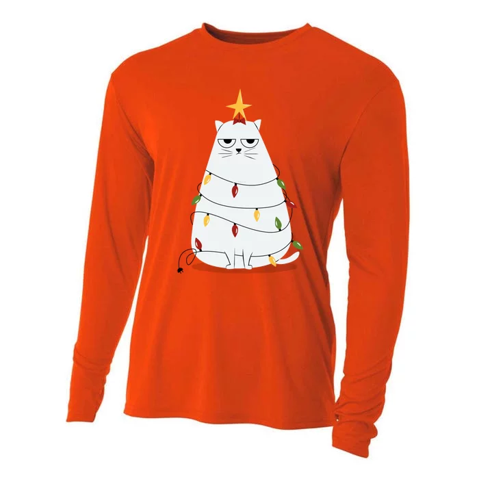 Grumpy Christmas Cat Cooling Performance Long Sleeve Crew