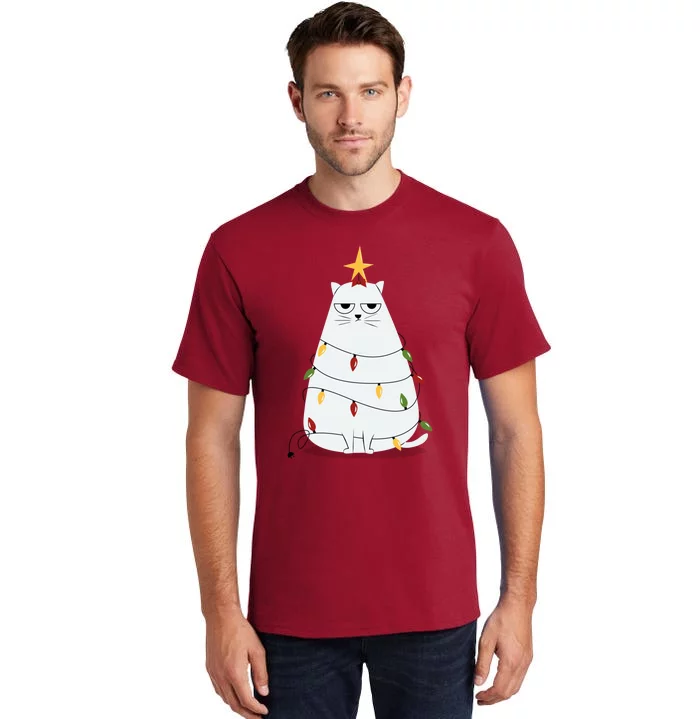 Grumpy Christmas Cat Tall T-Shirt