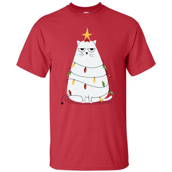 Grumpy Christmas Cat Tall T-Shirt