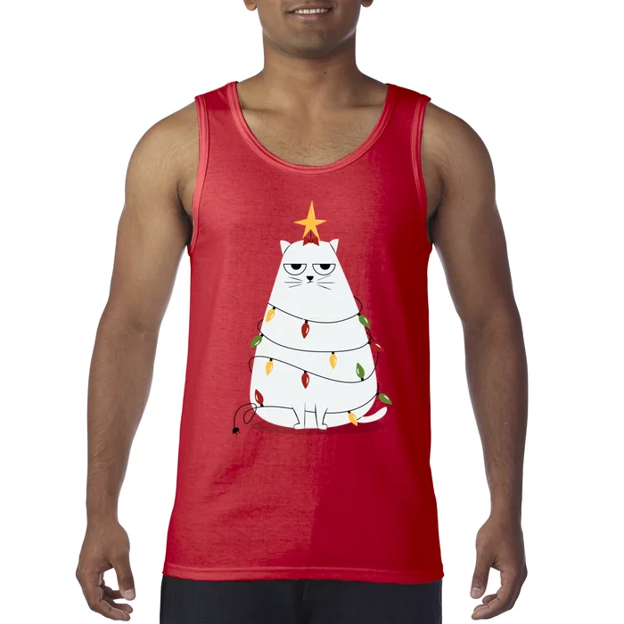 Grumpy Christmas Cat Tank Top