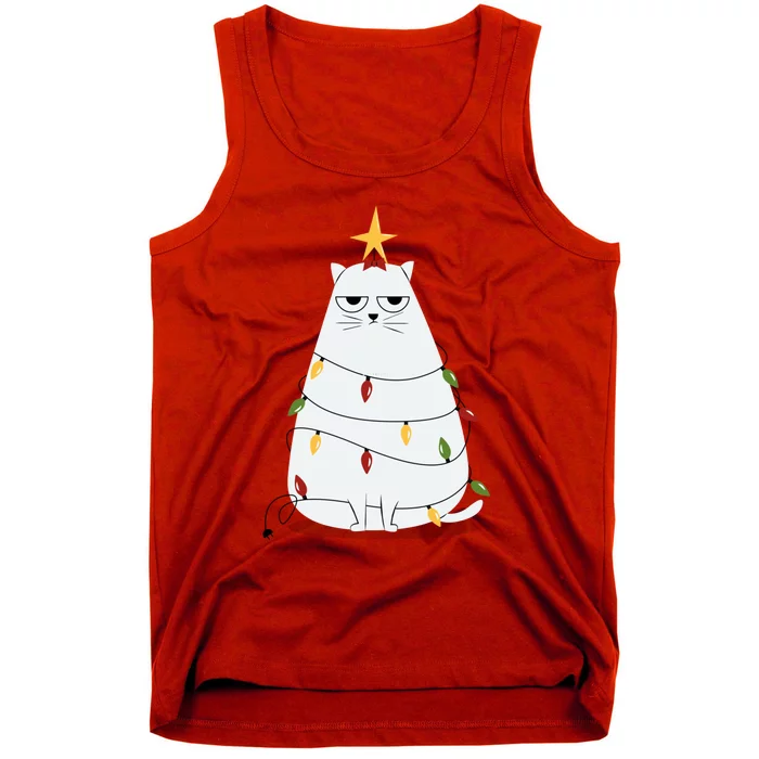 Grumpy Christmas Cat Tank Top