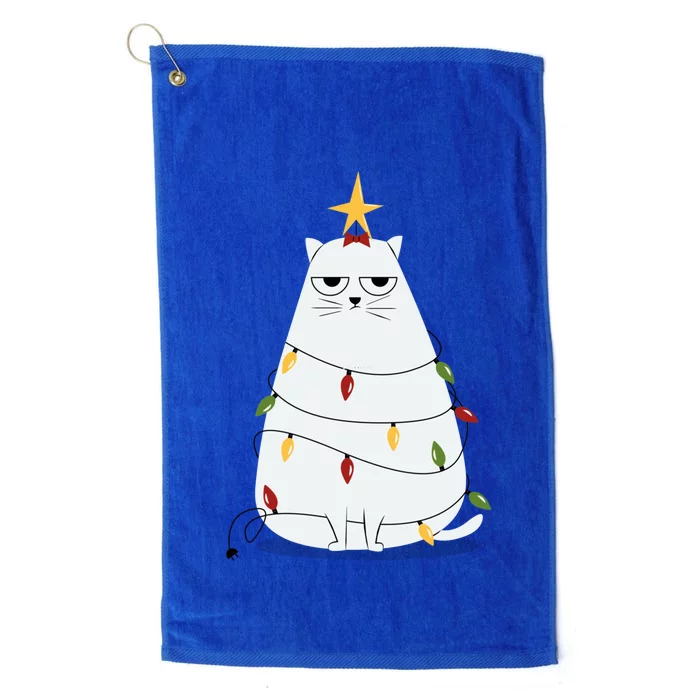 Grumpy Christmas Cat Platinum Collection Golf Towel