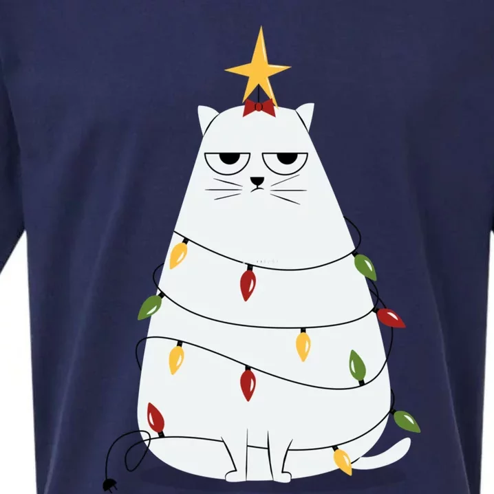 Grumpy Christmas Cat Sueded Cloud Jersey T-Shirt