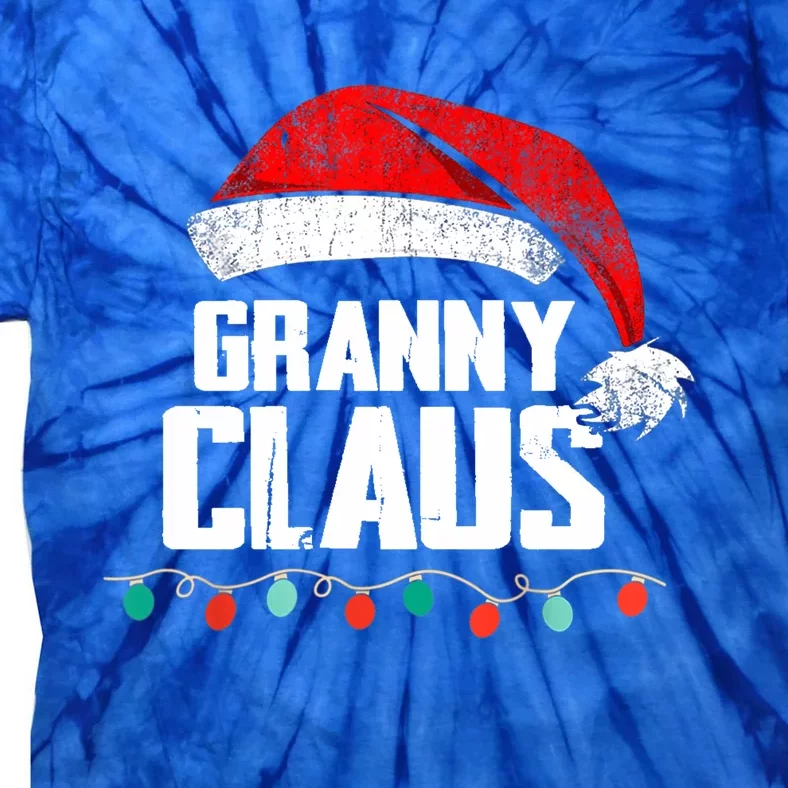 Granny Claus Christmas Pajama Family Matching Xmas Light Great Gift Tie-Dye T-Shirt