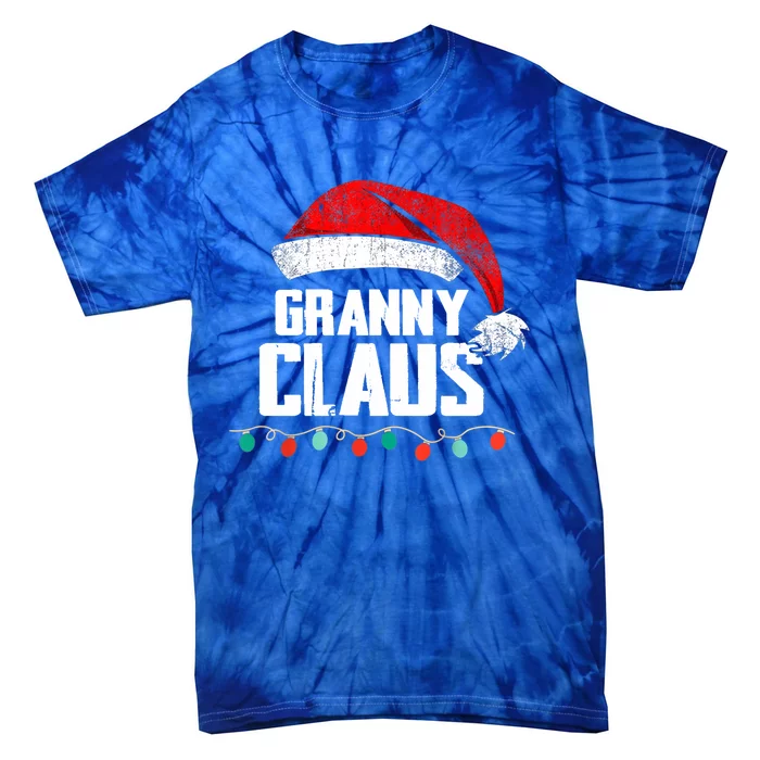 Granny Claus Christmas Pajama Family Matching Xmas Light Great Gift Tie-Dye T-Shirt