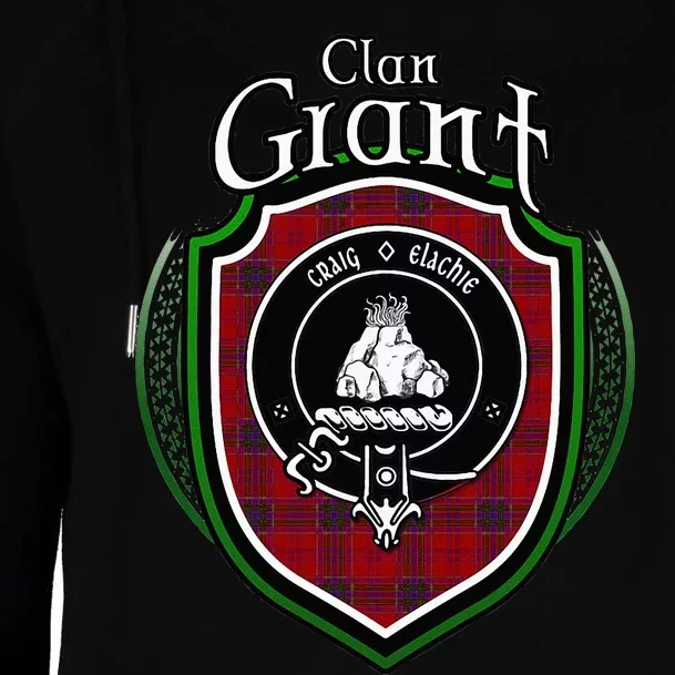 Grant Clan Crest Scottish Clan Grant Family Crest Badge Womens Funnel Neck Pullover Hood