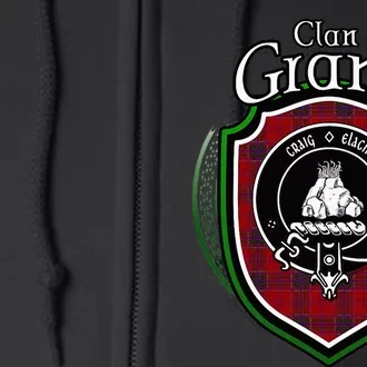 Grant Clan Crest Scottish Clan Grant Family Crest Badge Full Zip Hoodie