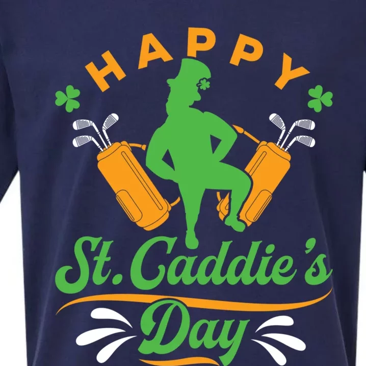 Golf Caddy Caddie St Patrick's Day Funny Golfing Golfer Meaningful Gift Sueded Cloud Jersey T-Shirt