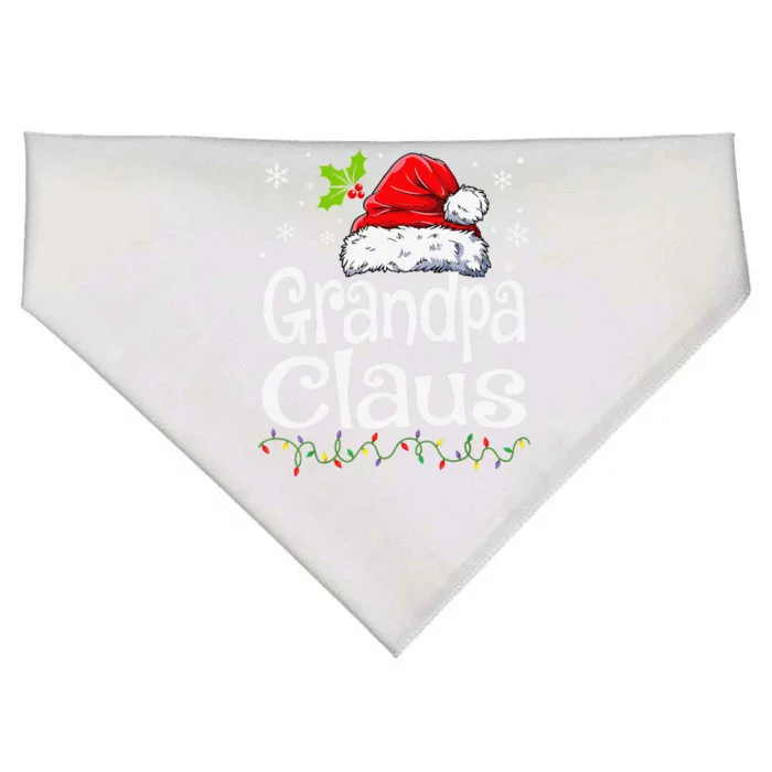 Grandpa Claus Christmas Lights Pajama Family Matching USA-Made Doggie Bandana