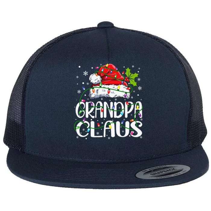 Grandpa Claus Christmas Santa Matching Family Xmas Lights Flat Bill Trucker Hat