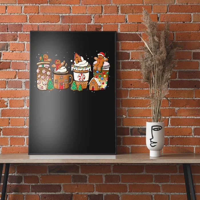 Gingerbread Cookie Christmas Coffee Cups Latte Drink Outfit Poster