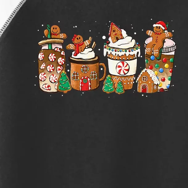 Gingerbread Cookie Christmas Coffee Cups Latte Drink Outfit Toddler Fine Jersey T-Shirt