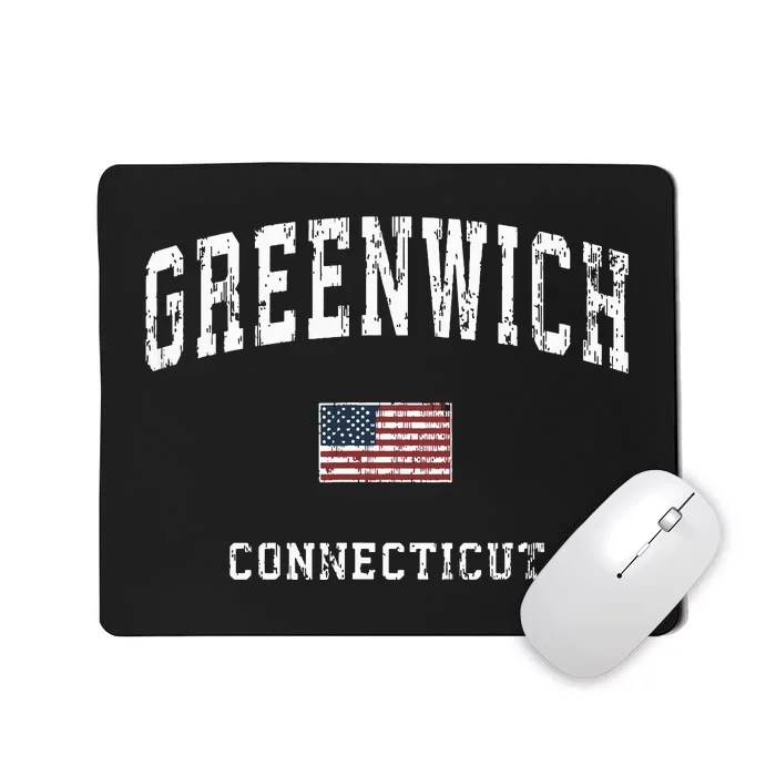 Greenwich Connecticut Ct Vintage American Flag Sports Design Mousepad