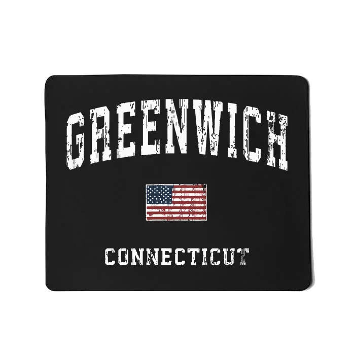 Greenwich Connecticut Ct Vintage American Flag Sports Design Mousepad