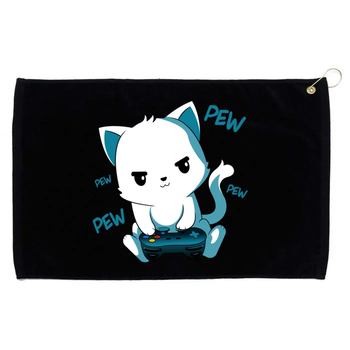 Gaming Cute Cat Gamer Kitty Grommeted Golf Towel