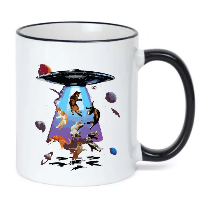 Galaxy Cat Cat UFO Funny Cat Cat Graphic Cat Owner Black Color Changing Mug