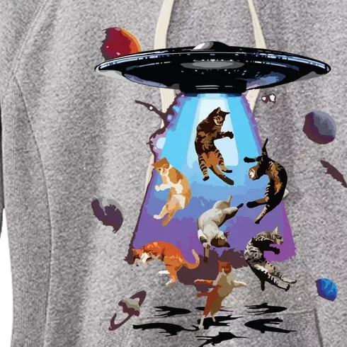 Galaxy Cat Cat UFO Funny Cat Cat Graphic Cat Owner Women's Fleece Hoodie