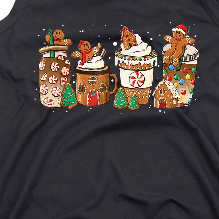 Gingerbread Cookie Christmas Coffee Cups Latte Drink Outfit Tank Top