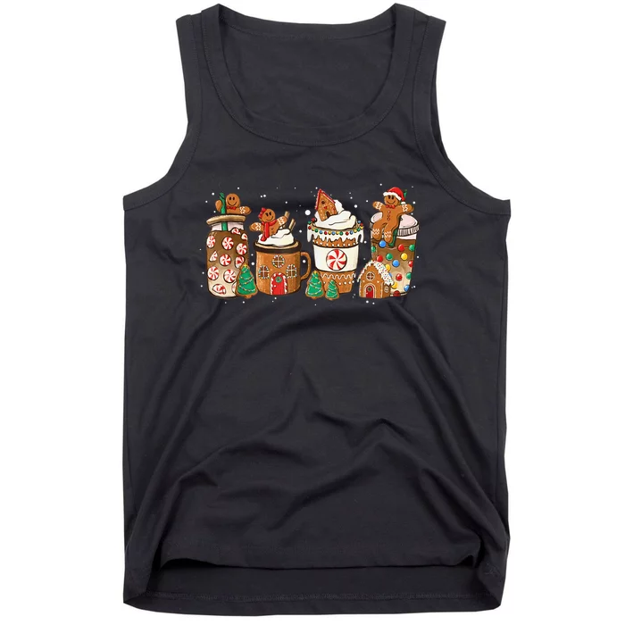 Gingerbread Cookie Christmas Coffee Cups Latte Drink Outfit Tank Top