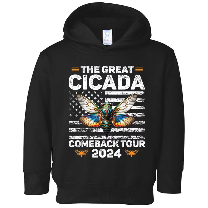 Great Cicada Come Back 2024 Cicada Invasion 2024 Toddler Hoodie