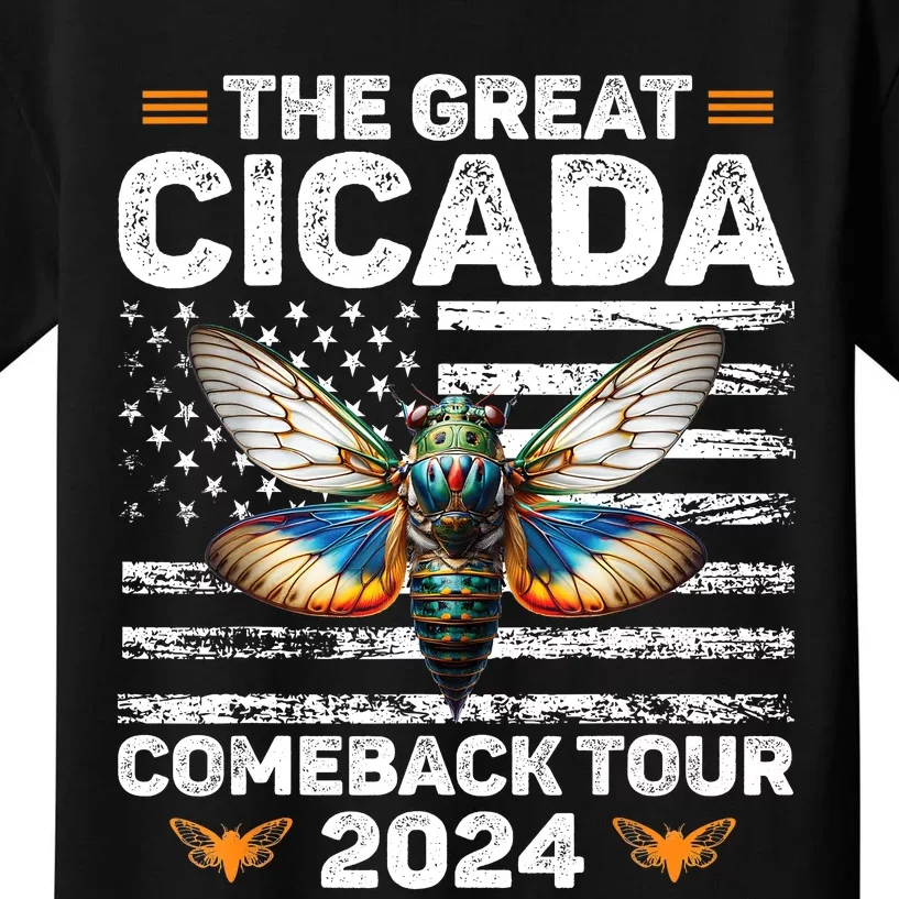 Great Cicada Come Back 2024 Cicada Invasion 2024 Kids T-Shirt