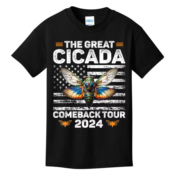 Great Cicada Come Back 2024 Cicada Invasion 2024 Kids T-Shirt