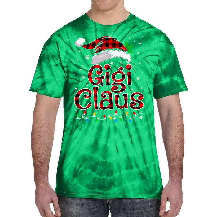 Gigi Claus Christmas Lights Pajama Family Matching Tie-Dye T-Shirt