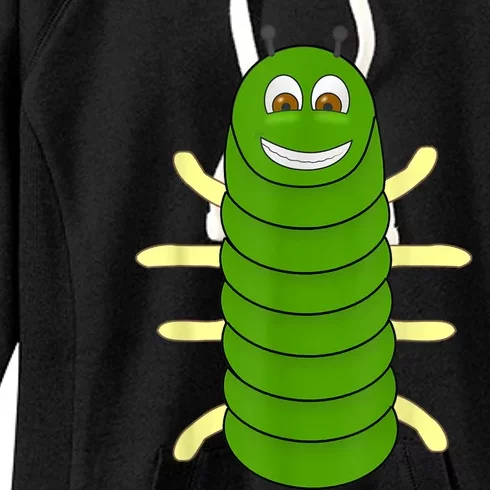 Green Caterpillar Character Cute Animal Halloween Costume Women's Fleece Hoodie