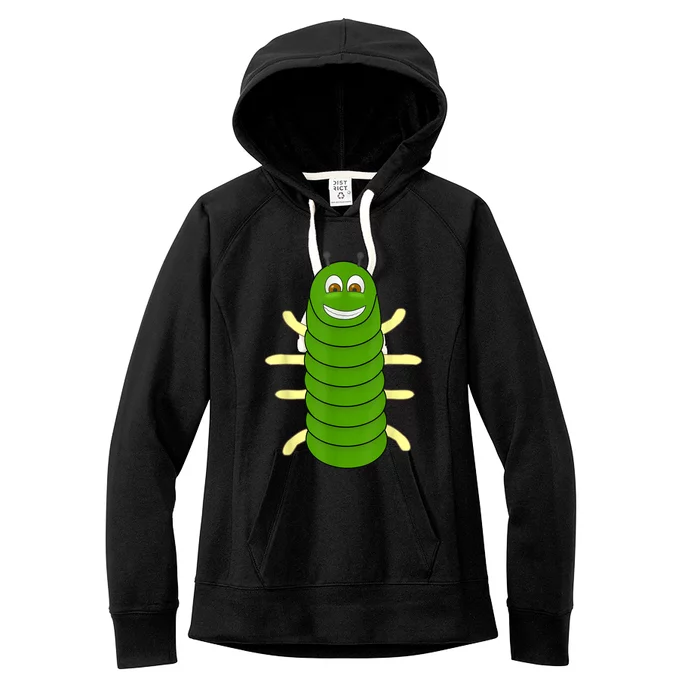 Green Caterpillar Character Cute Animal Halloween Costume Women's Fleece Hoodie