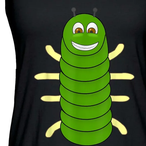 Green Caterpillar Character Cute Animal Halloween Costume Ladies Essential Flowy Tank